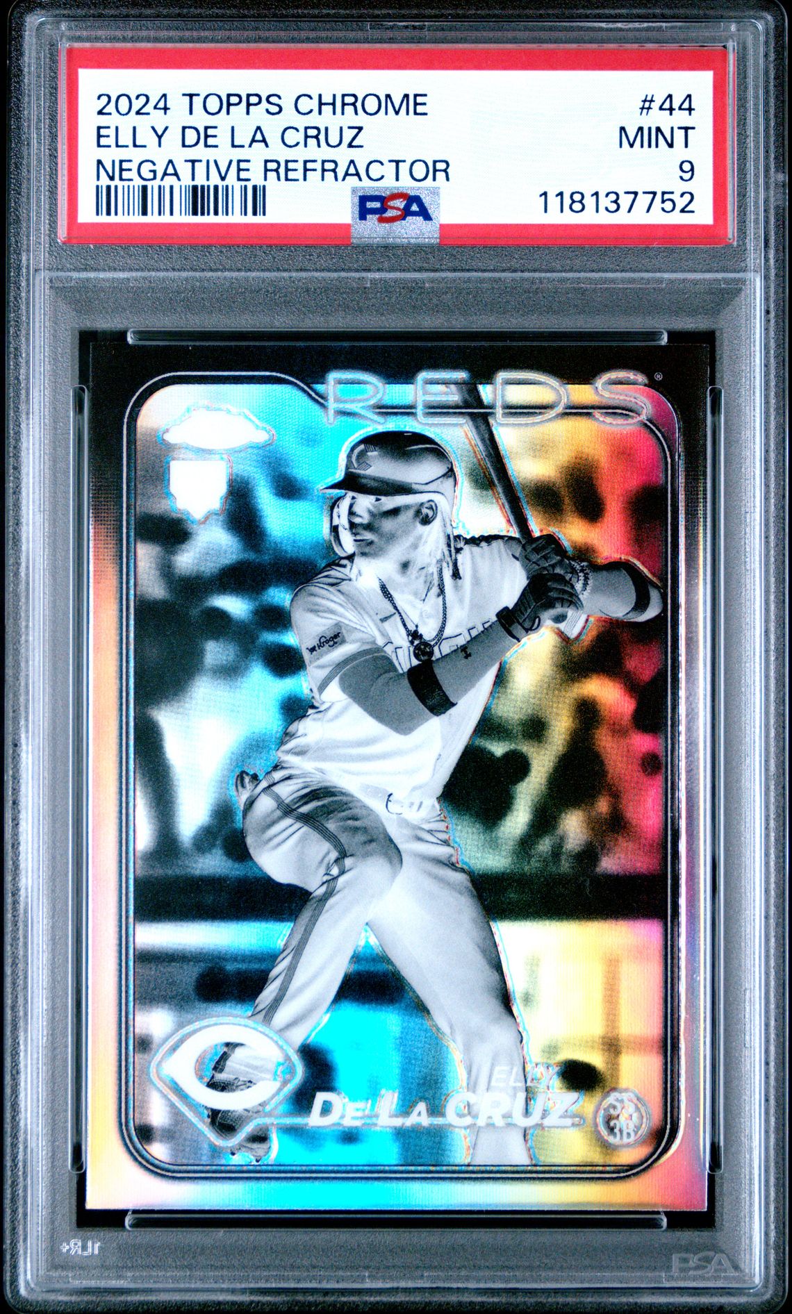 2024 Topps Chrome Elly De La Cruz #44 (Negative Refractor) Mint 9 front