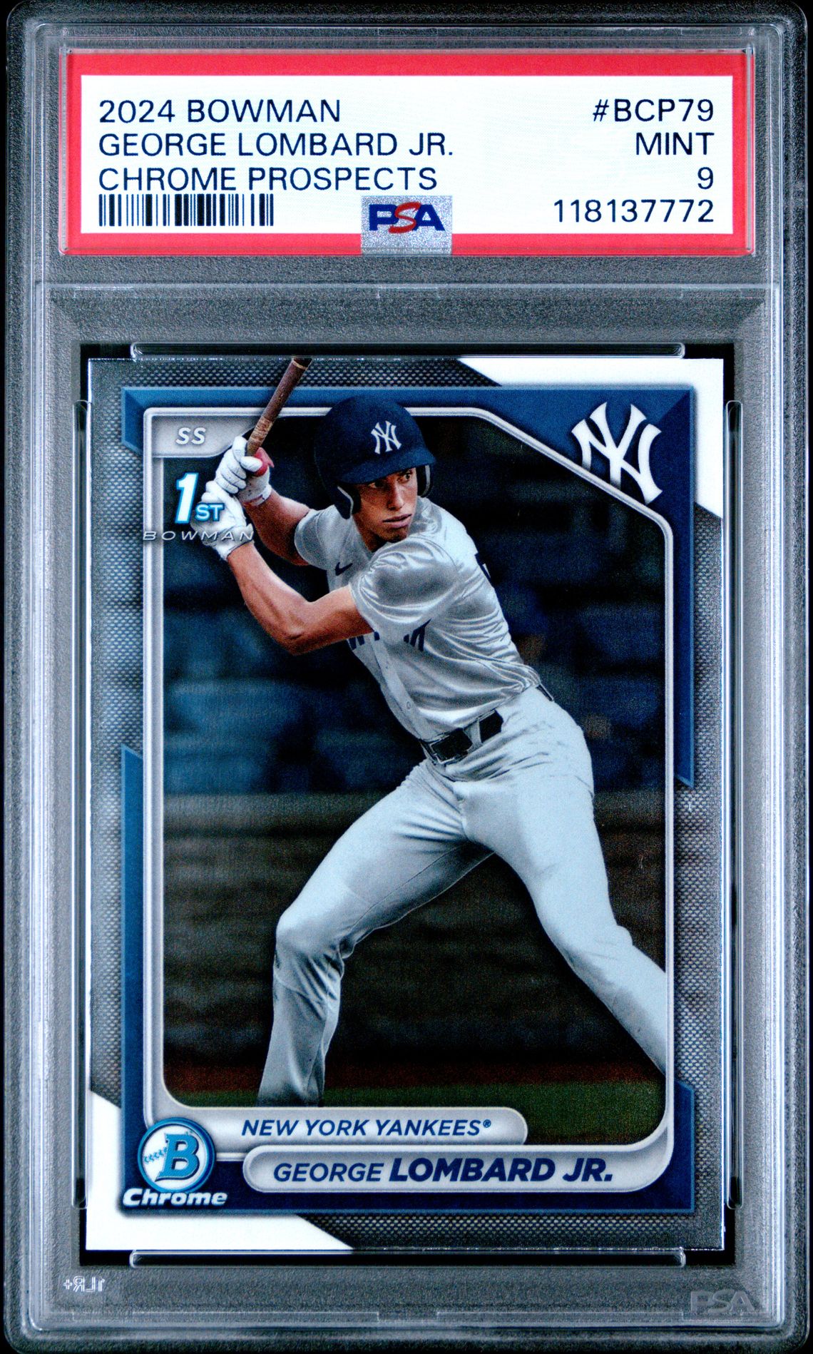 2024 Bowman Chrome Prospects George Lombard Jr. #Bcp79 Mint 9 front
