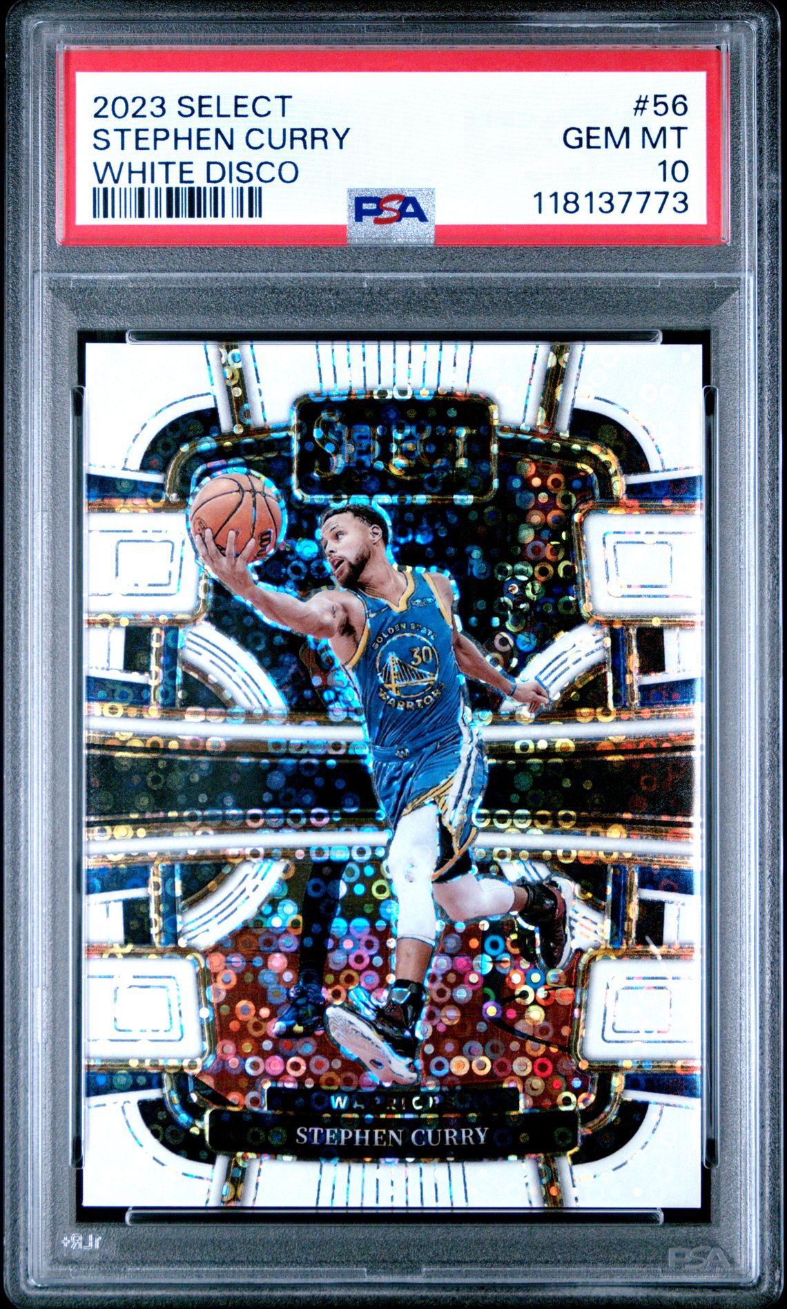 2023 Panini Select Stephen Curry #56 (White Disco) Gem Mt 10 front