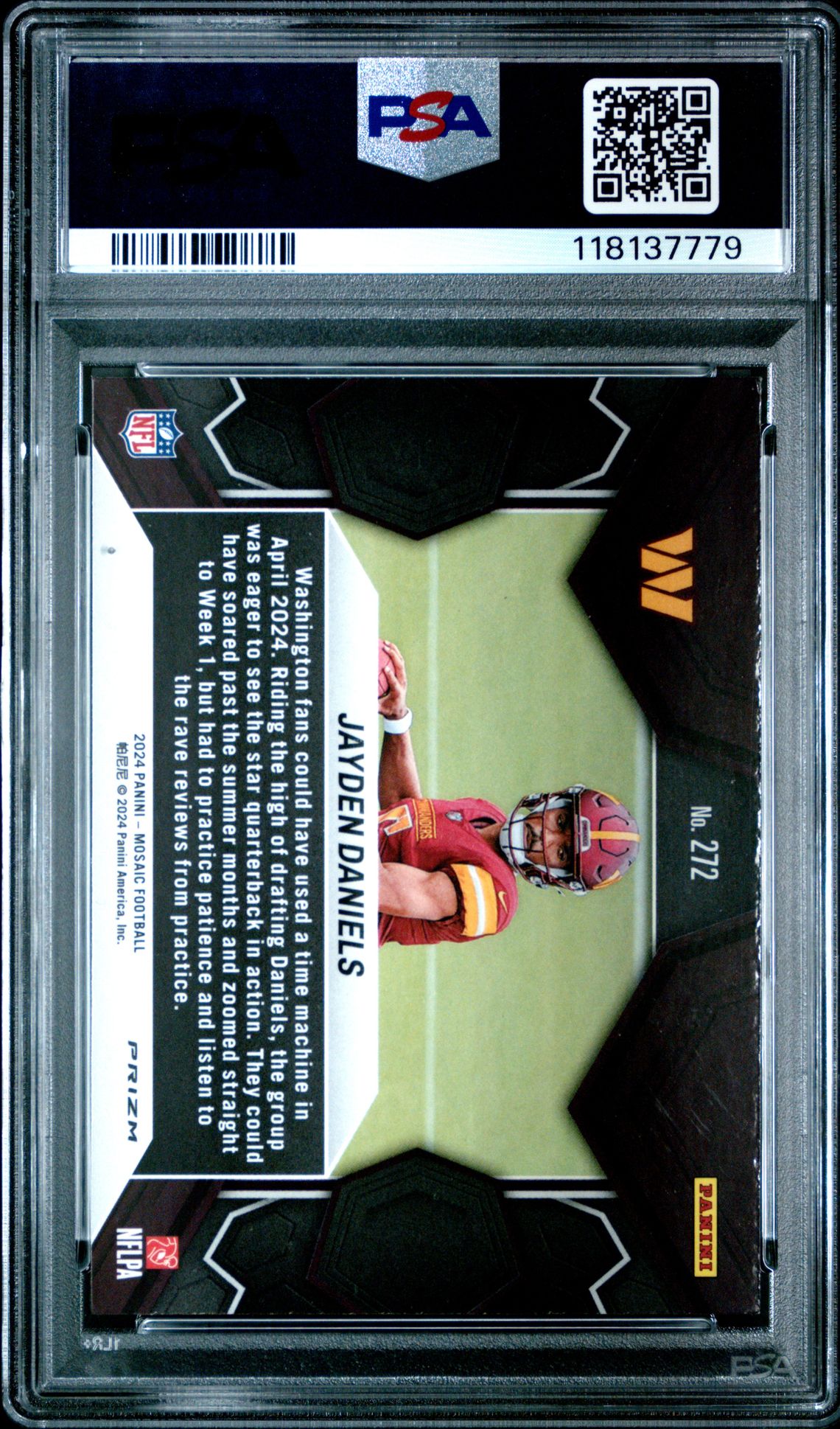 2024 Panini Mosaic Jayden Daniels #272 (Silver) Mint 9 back