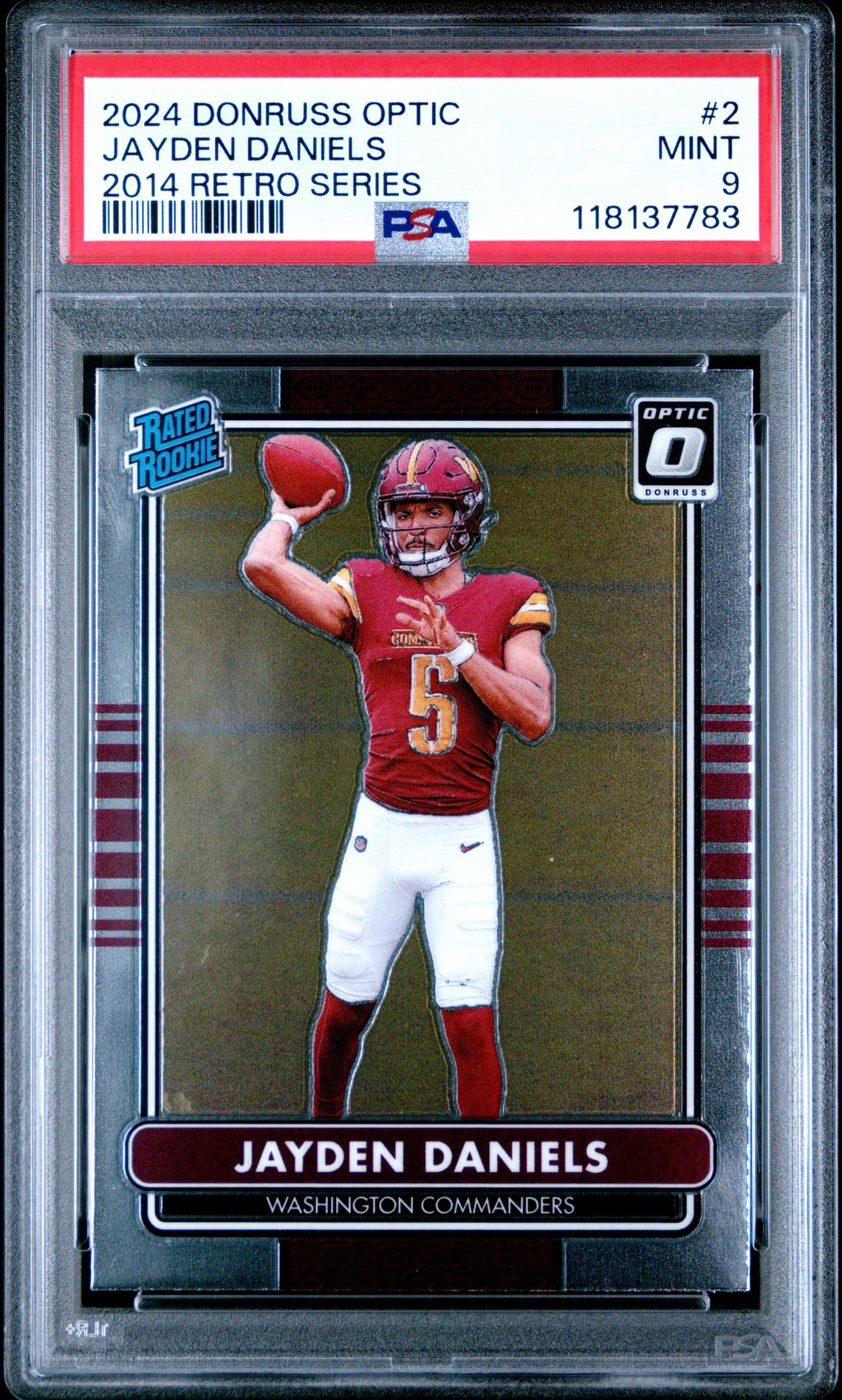 2024 Panini Donruss Optic 2014 Retro Series Jayden Daniels #2 Mint 9 front