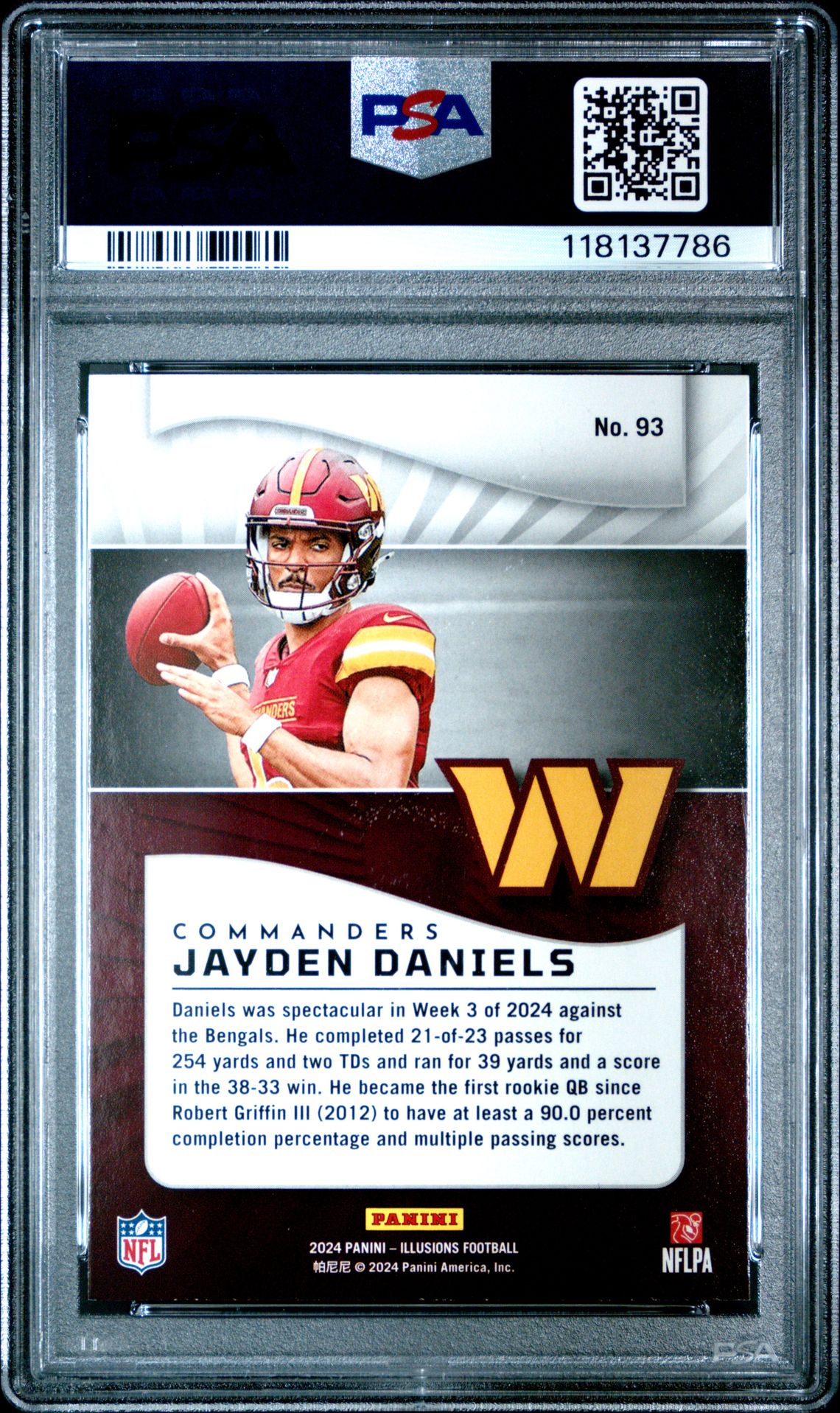 2024 Panini Illusions Jayden Daniels #93 (Retail) Mint 9 back