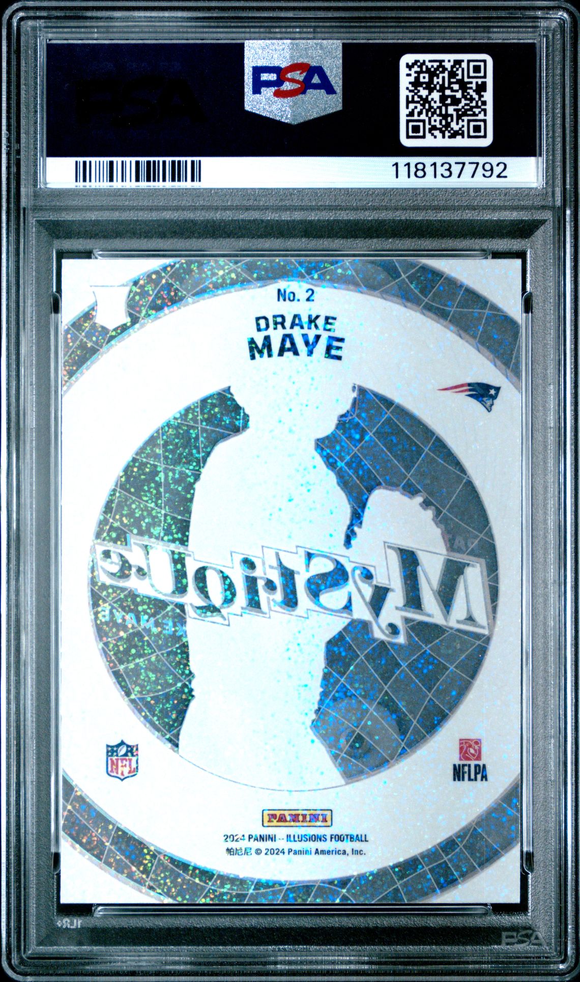 2024 Panini Illusions Mystique Drake Maye #2 (Mystique-Stardust) Gem Mt 10 back