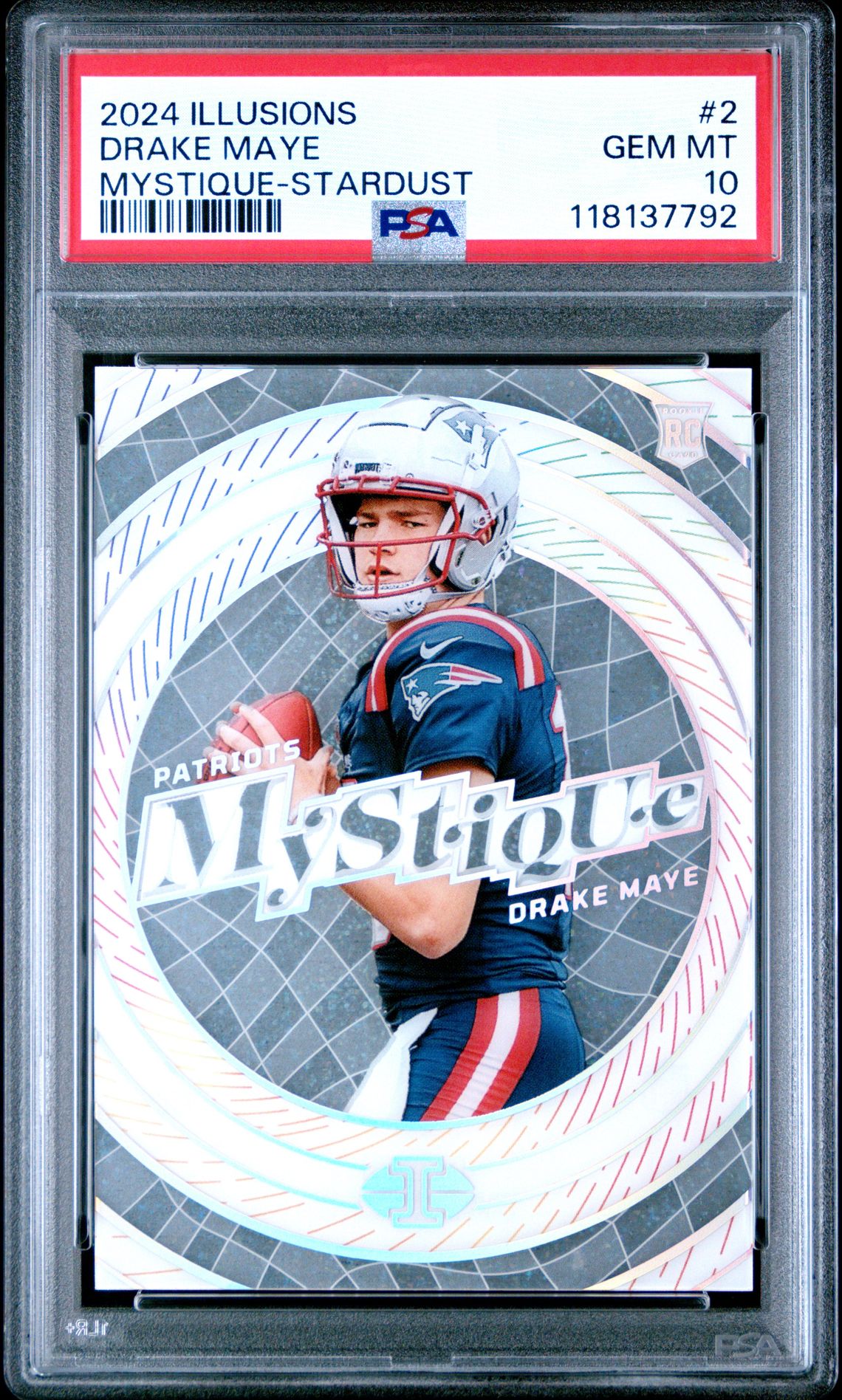 2024 Panini Illusions Mystique Drake Maye #2 (Mystique-Stardust) Gem Mt 10 front