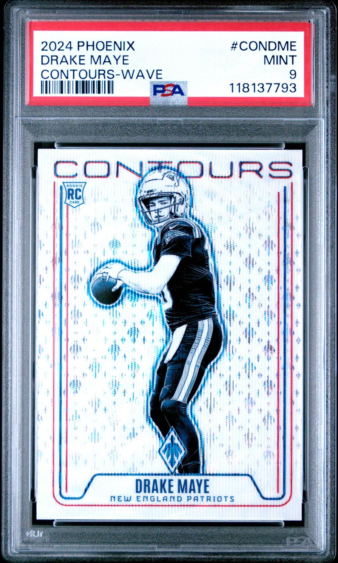 2024 Panini Phoenix Contours Drake Maye #Condme (Contours-Wave) Mint 9 front