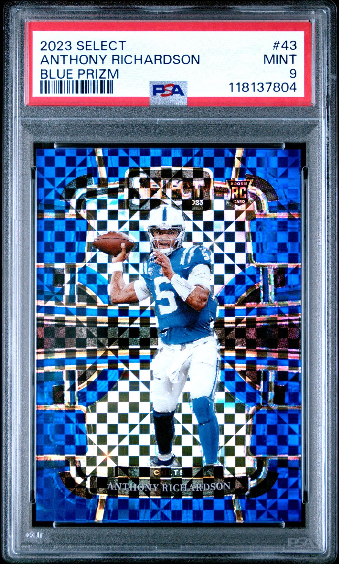 2023 Panini Select Anthony Richardson #43 (Blue Prizm) Mint 9 front