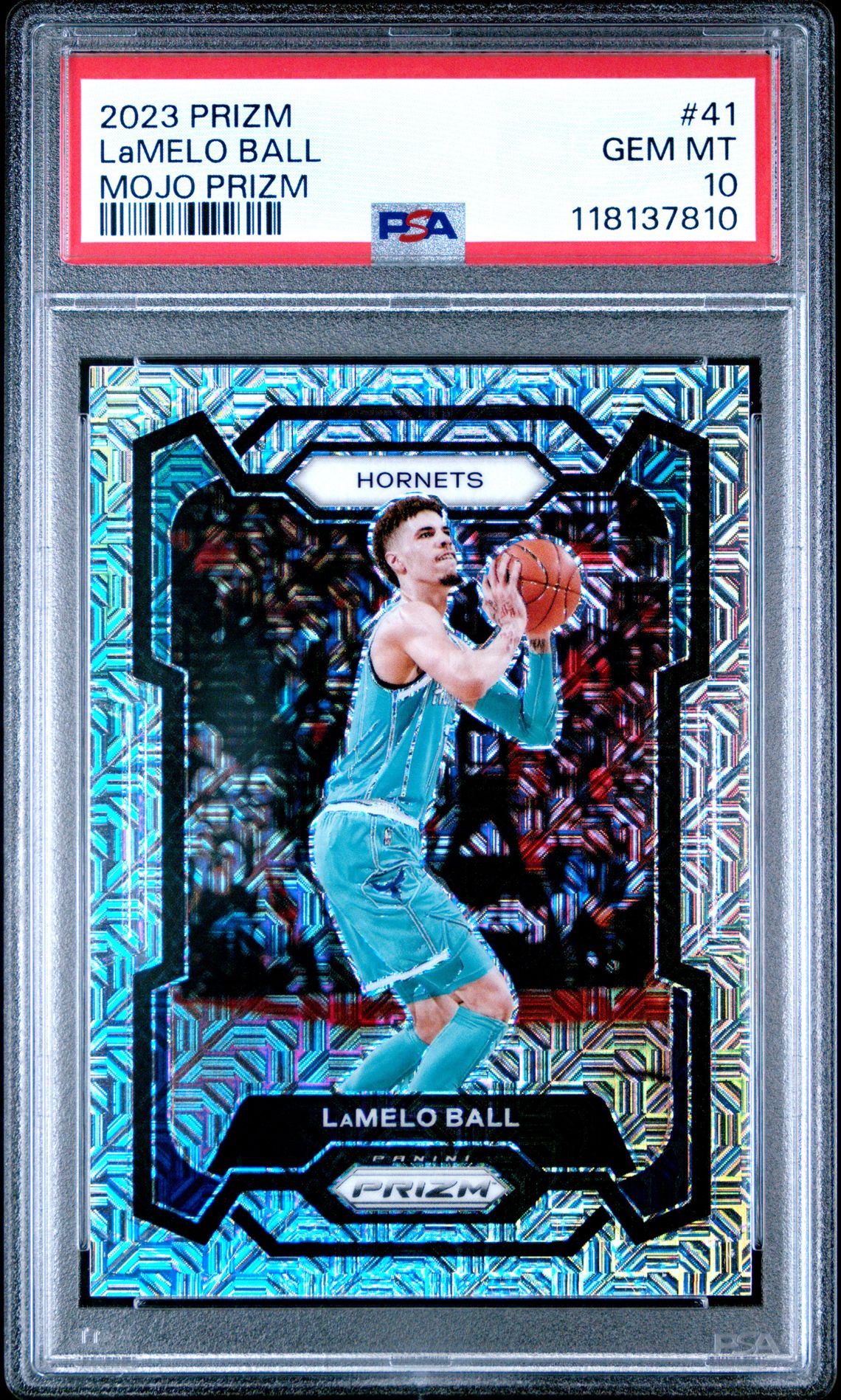 2023 Panini Prizm Lamelo Ball #41 (Mojo Prizm) Gem Mt 10 front
