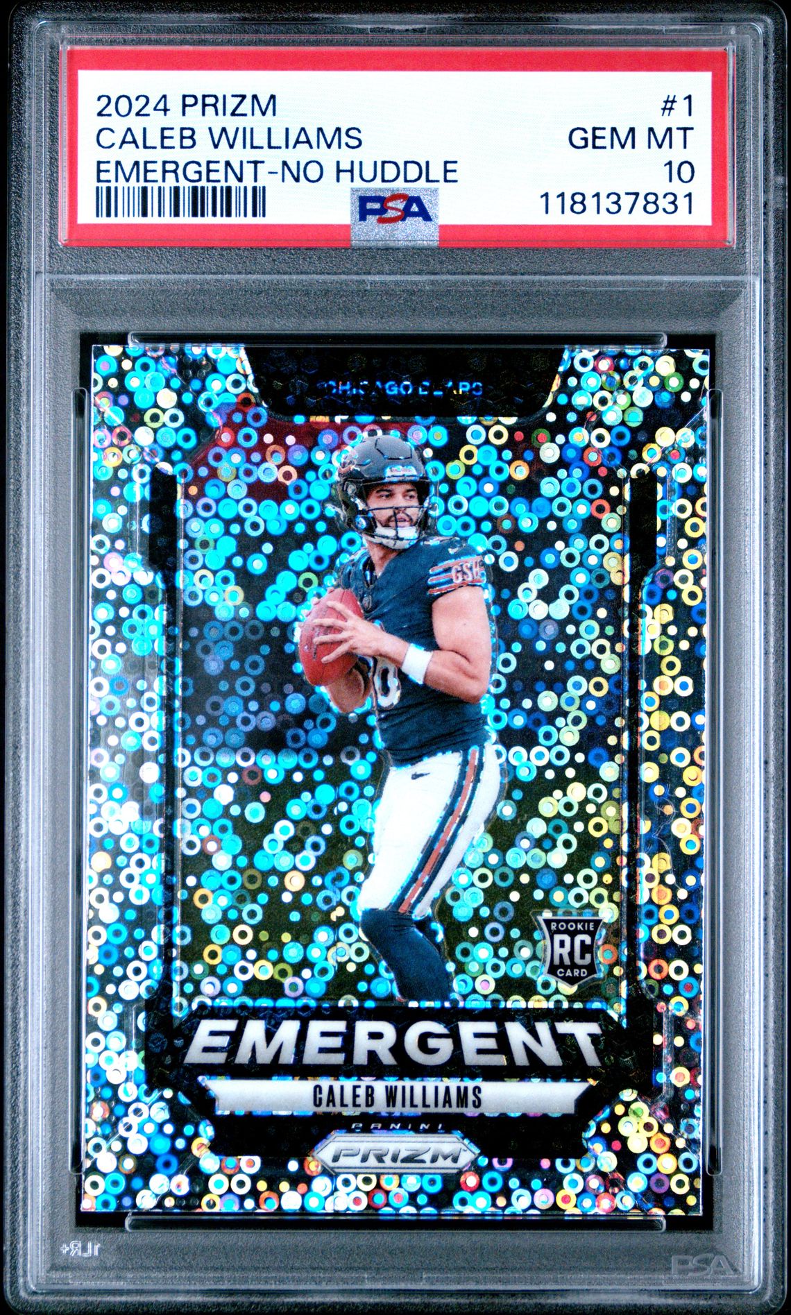 2024 Panini Prizm Emergent Caleb Williams #1 (Emergent-No Huddle) Gem Mt 10 front