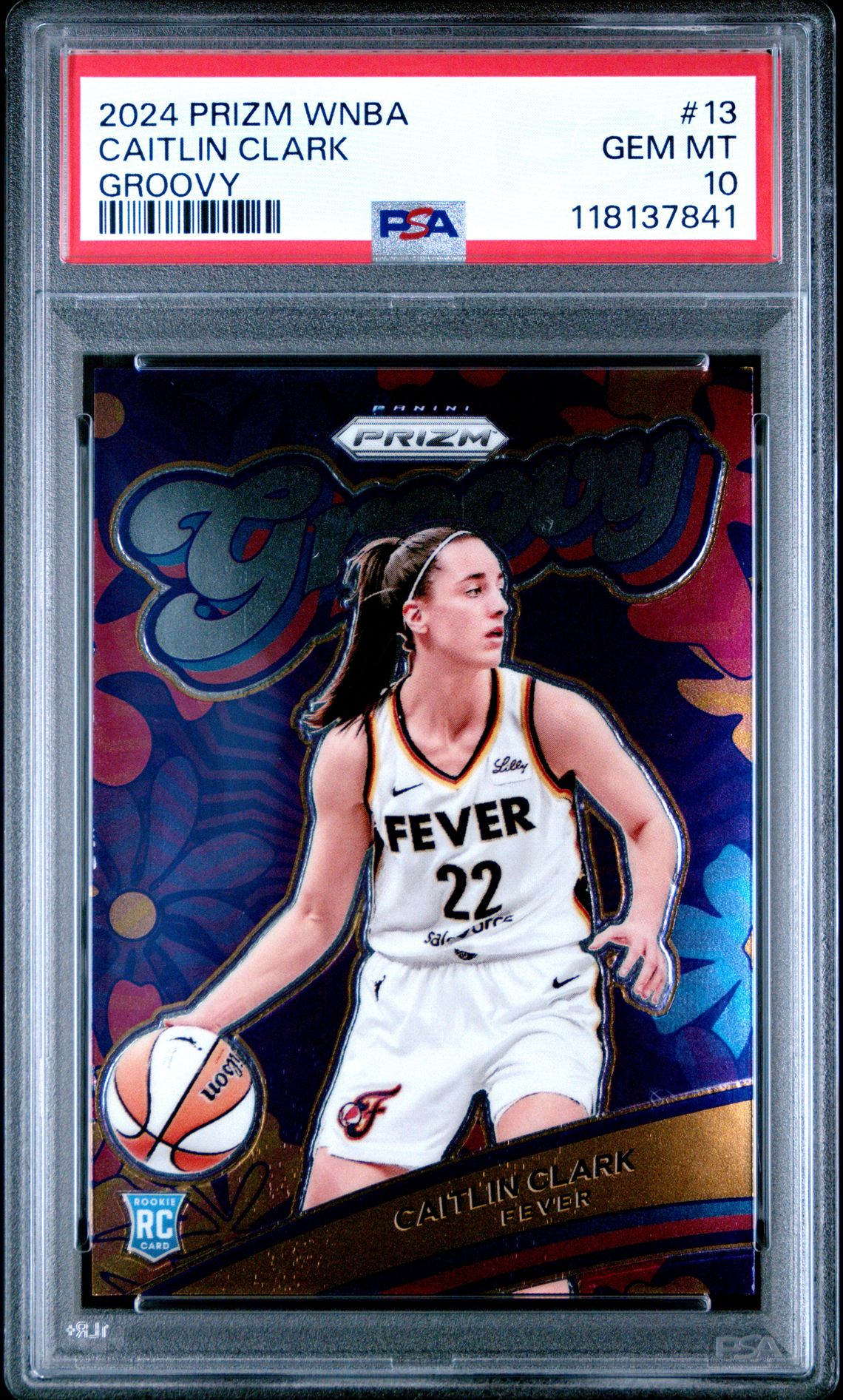2024 Panini Prizm Wnba Groovy Caitlin Clark #13 Gem Mt 10 front