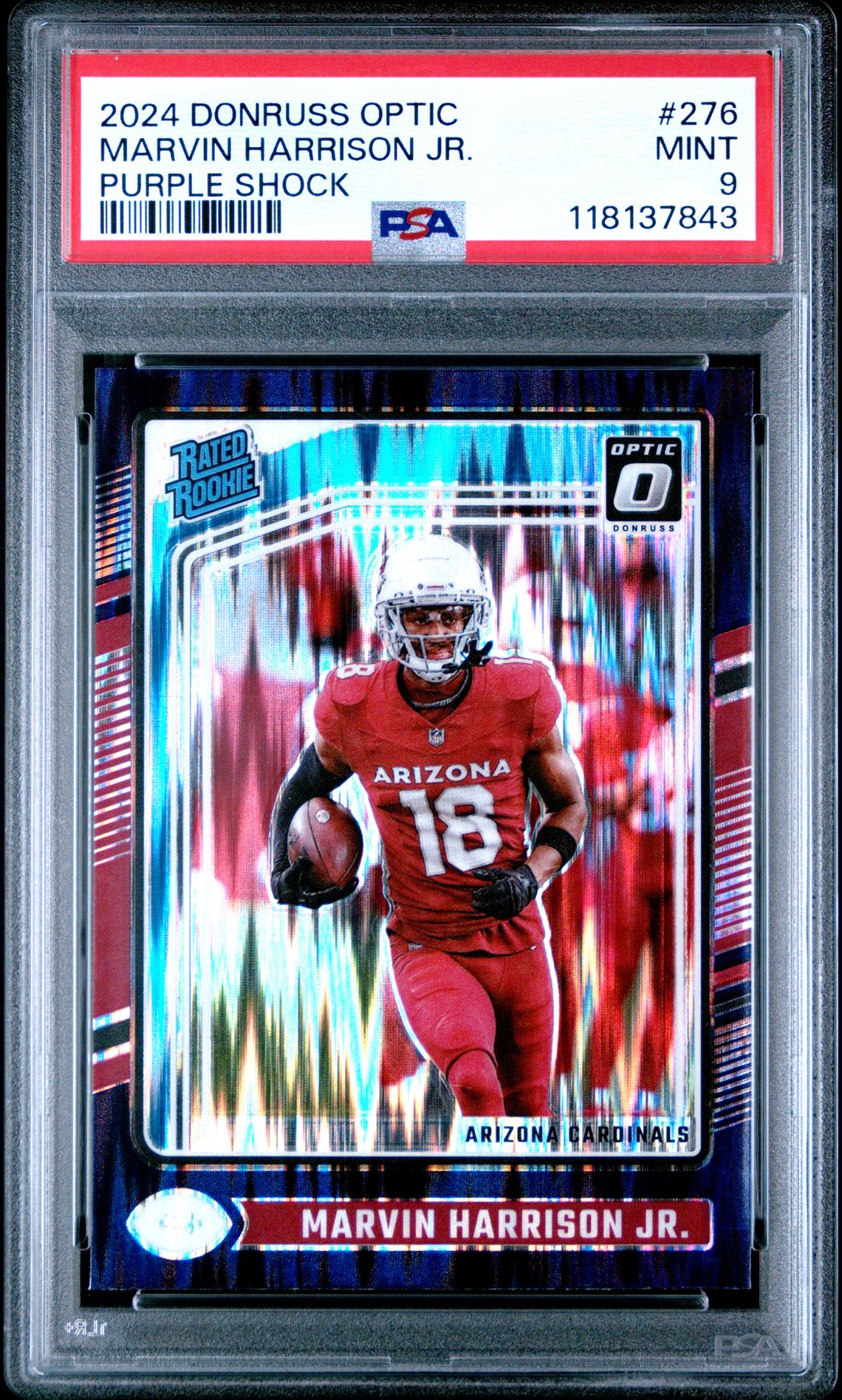 2024 Panini Donruss Optic Marvin Harrison Jr. #276 (Purple Shock) Mint 9 front