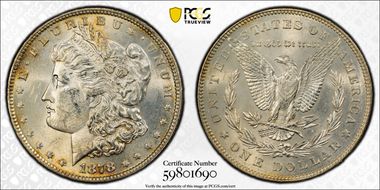 1878 7/8TF $1 Weak MS63