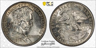 1918 50C Lincoln-Illinois MS64