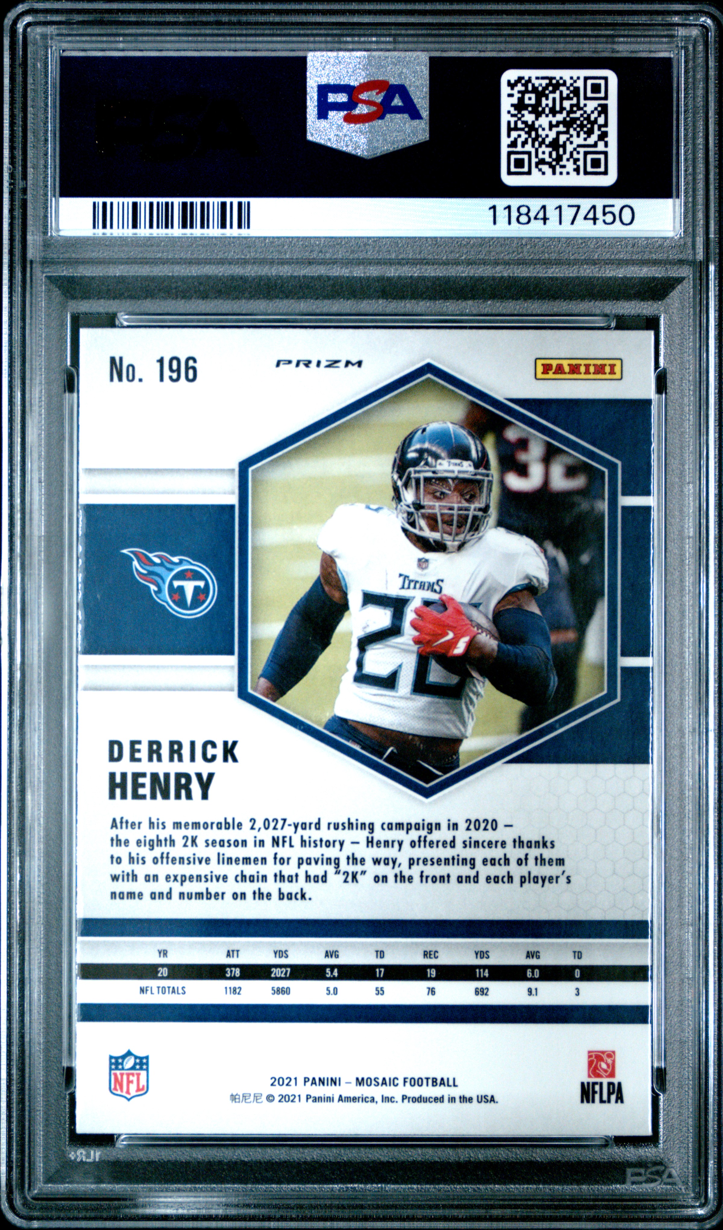 Collecto-Maniac's 2021 Panini Mosaic Derrick Henry Peacock Choice