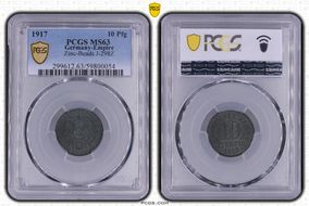 1917 10 Pfg Zinc-Beads J-298Z MS63
