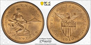1910-S 1C MS64RB