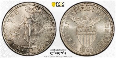 1907 10C MS64