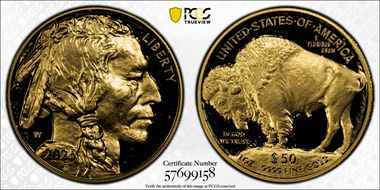 2025-W $50 American Buffalo .9999 Fine Gold First Strike PR70DCAM