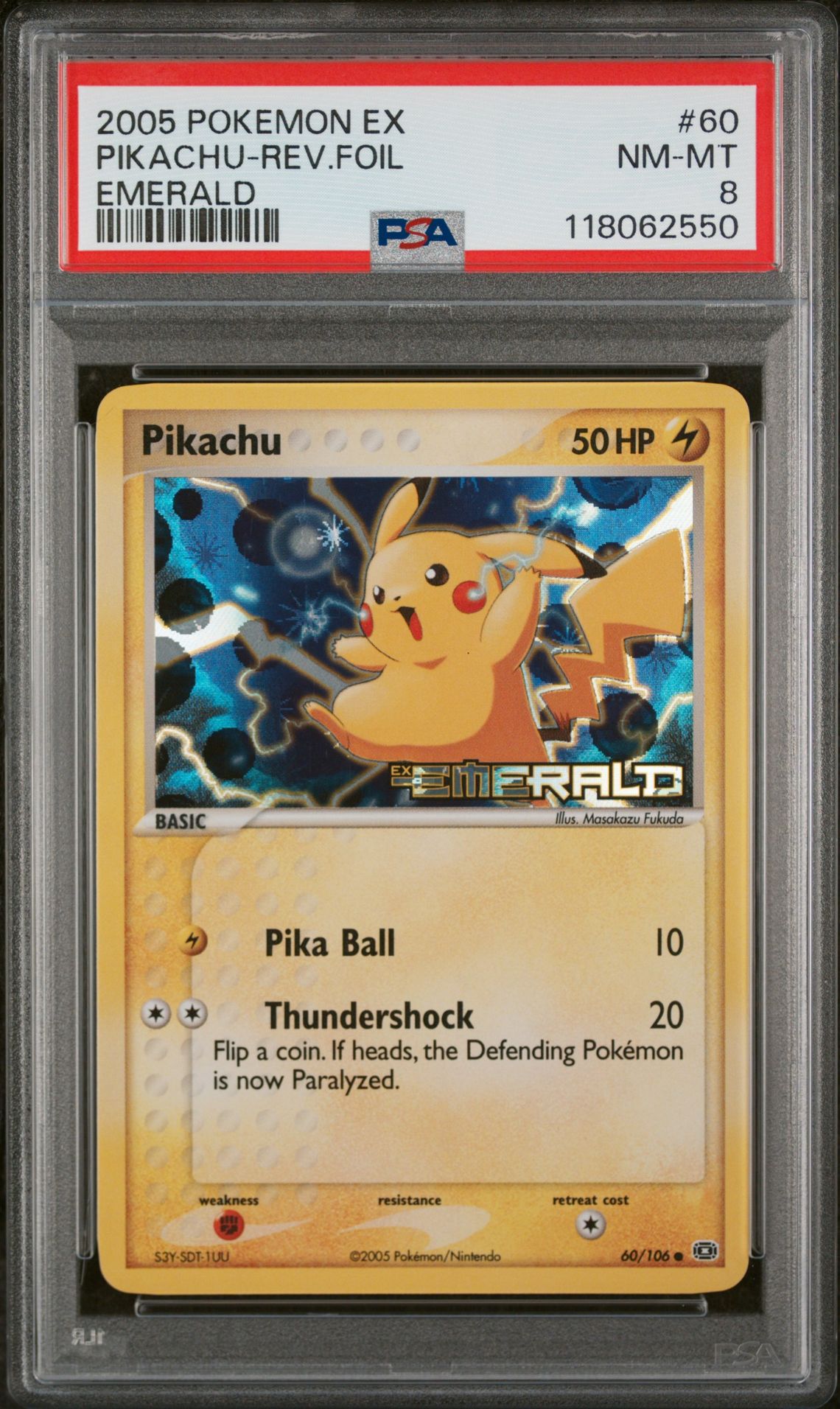 2005 Pokemon POKEMON EX EMERALD #60 Pikachu-Rev.Foil front