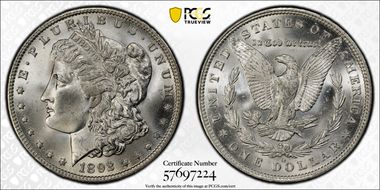 1892-O $1 MS64+ 