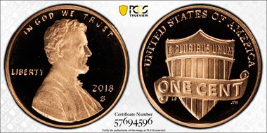 2018-S 1C Shield  PR70DCAM