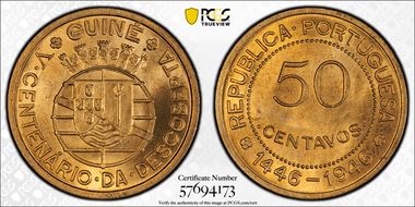 1946 50C 5th Centenary of Discovery MS65RD
