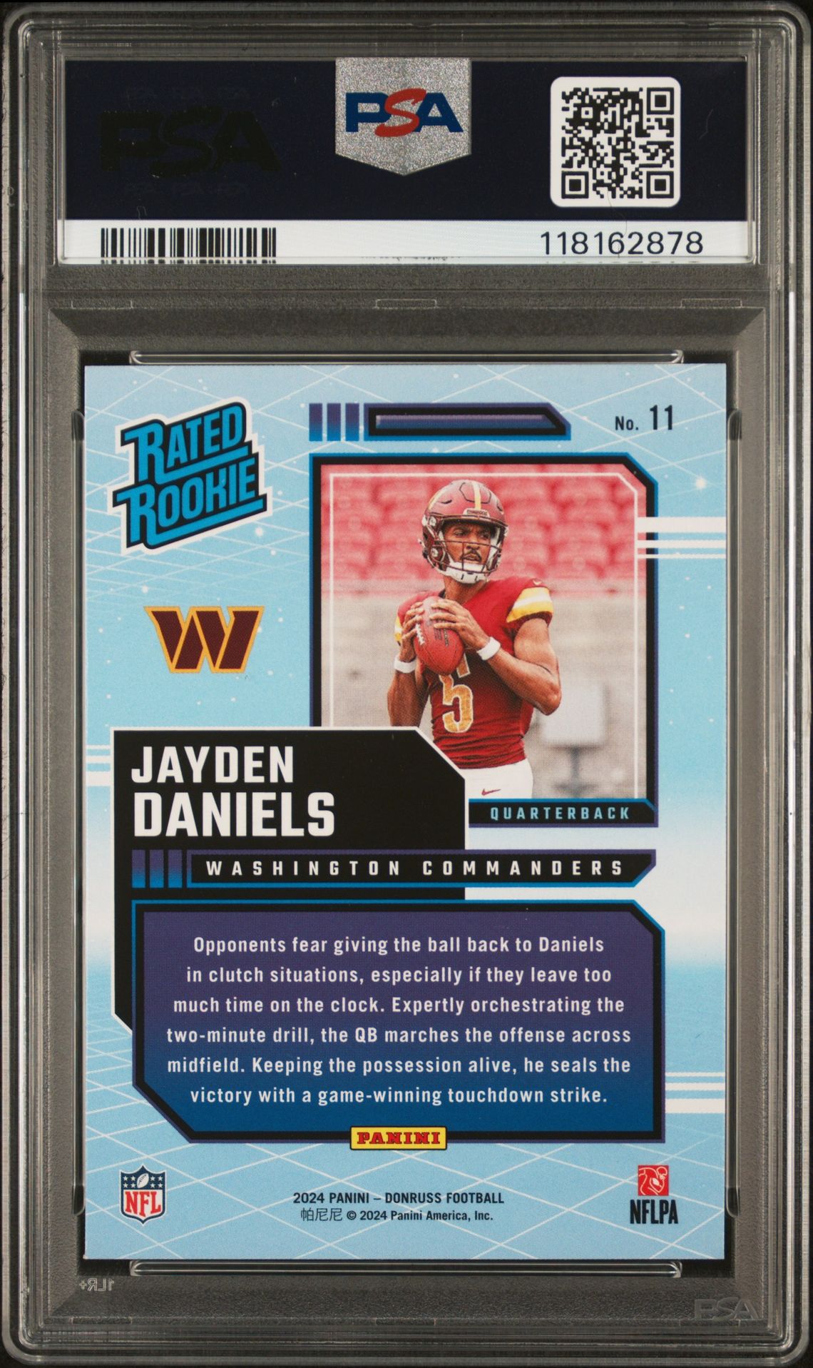 2024 Panini Donruss Rated Rookies Retro Jayden Daniels #11 Mint 9 back