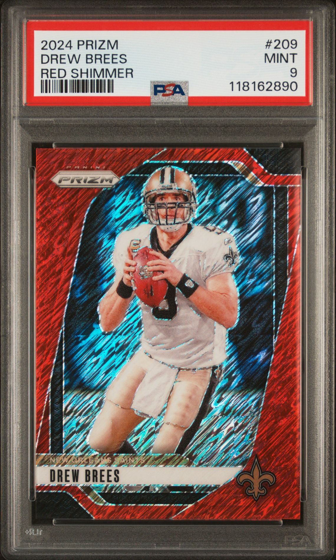 2024 Panini Prizm Drew Brees #209 (Red Shimmer) Mint 9 front