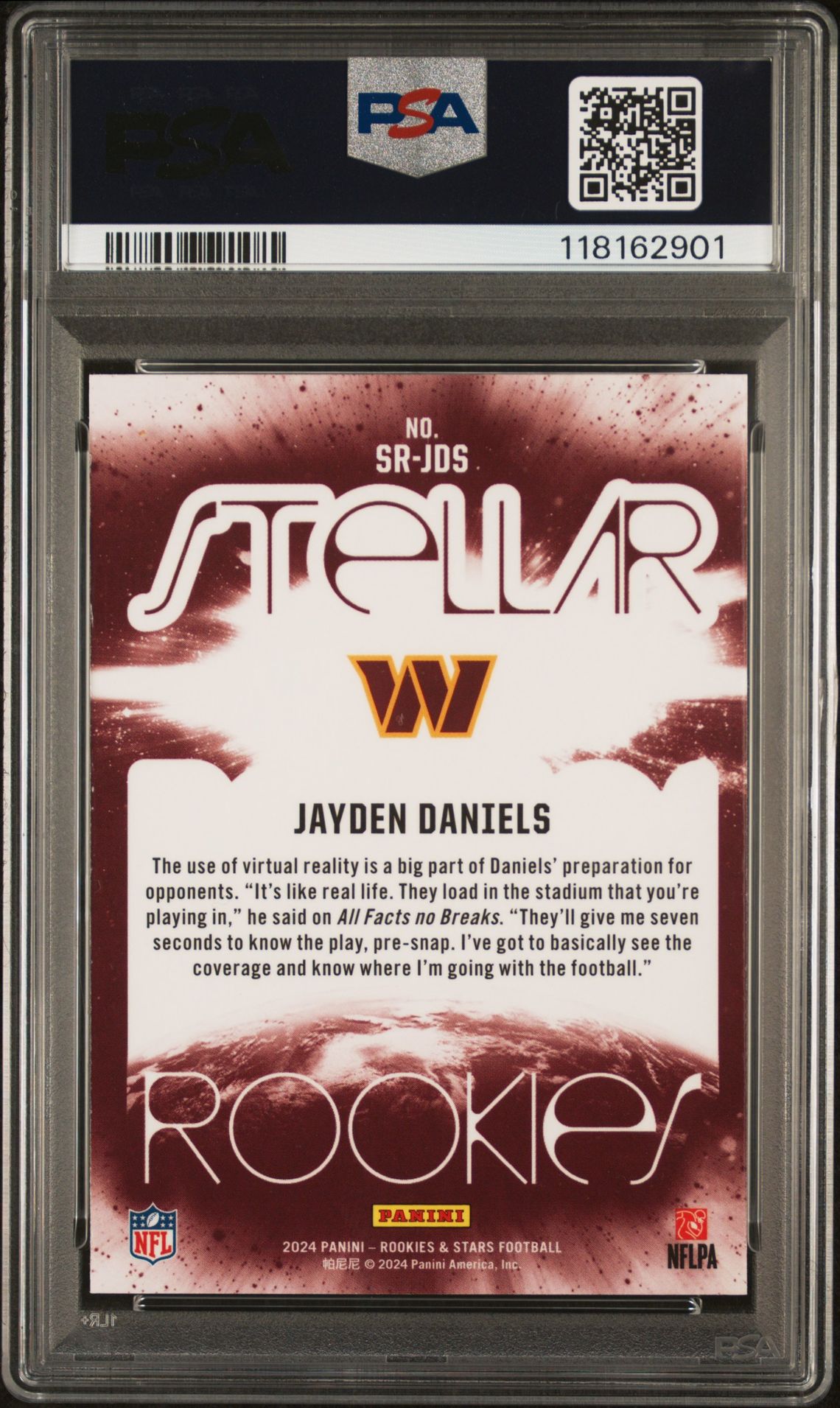2024 Panini Rookies & Stars Stellar Rookies Jayden Daniels #Srjds (Stellar Rookies-Red Plaid) Mint 9 back