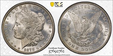 1878 7TF $1 Reverse of 1878 MS64