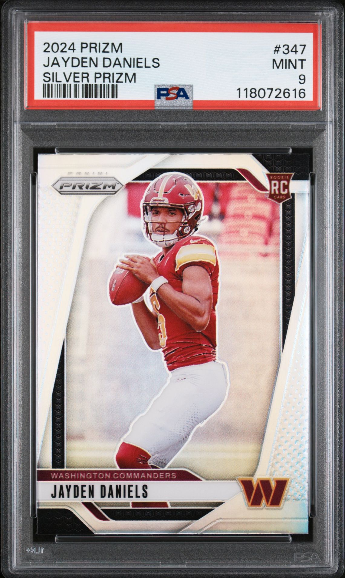 2024 Panini Prizm Jayden Daniels #347 (Silver Prizm) Mint 9 front