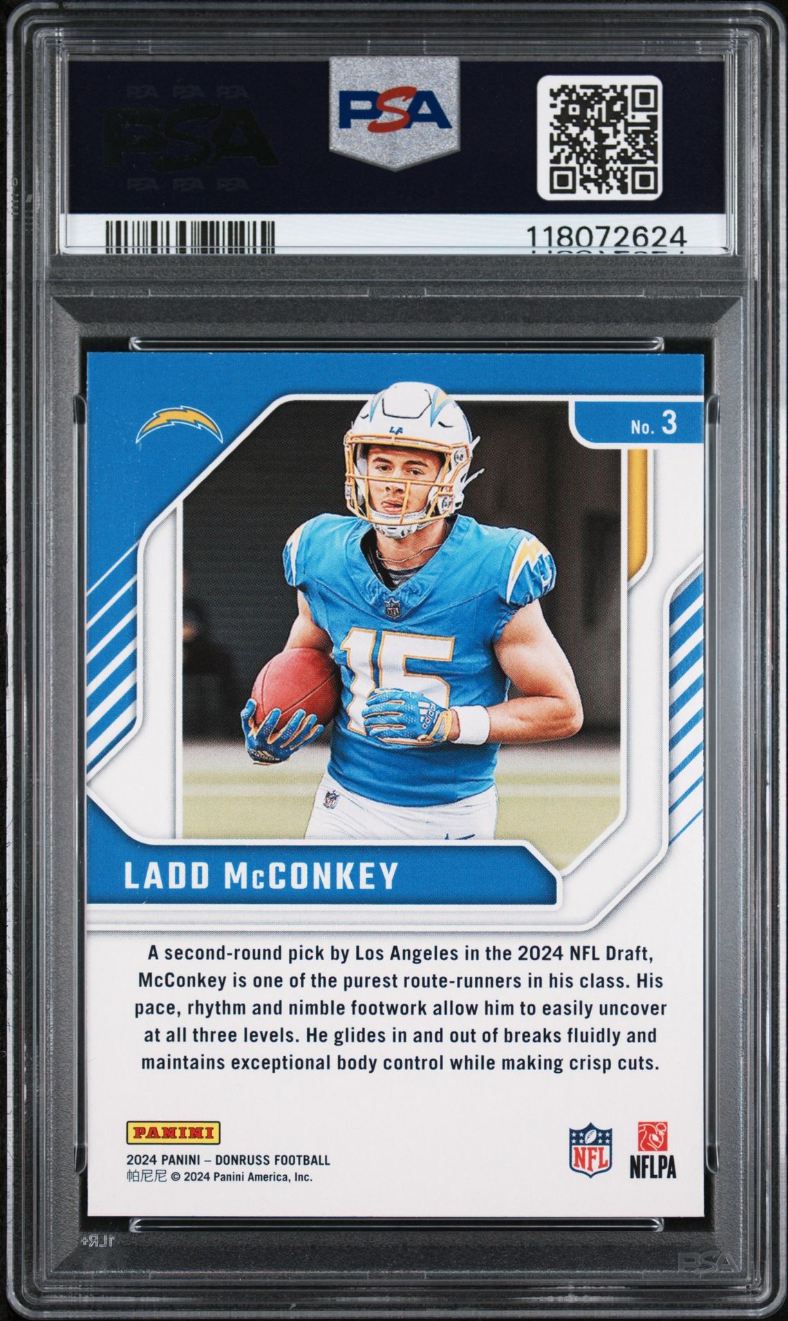 2024 Panini Donruss The Elite Series Rookies Ladd Mcconkey #3 Mint 9 back