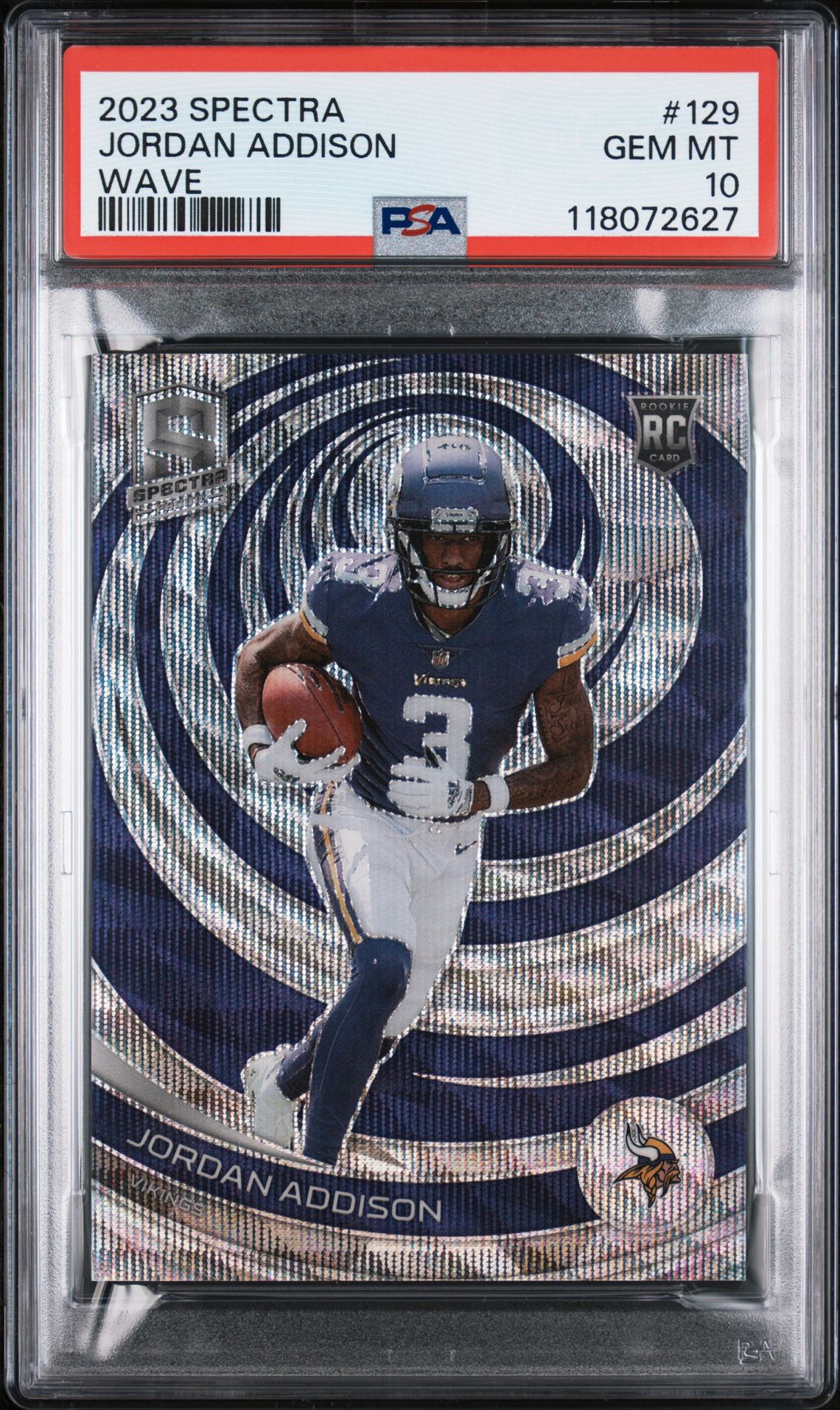 2023 Panini Spectra Jordan Addison #129 (Wave) Gem Mt 10 front
