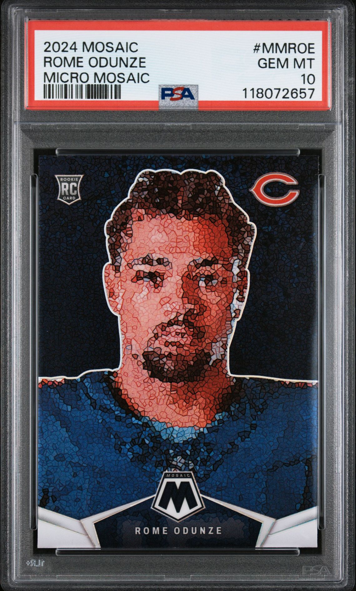 2024 Panini Mosaic Micro Mosaic Rome Odunze #Mmroe Gem Mt 10 front