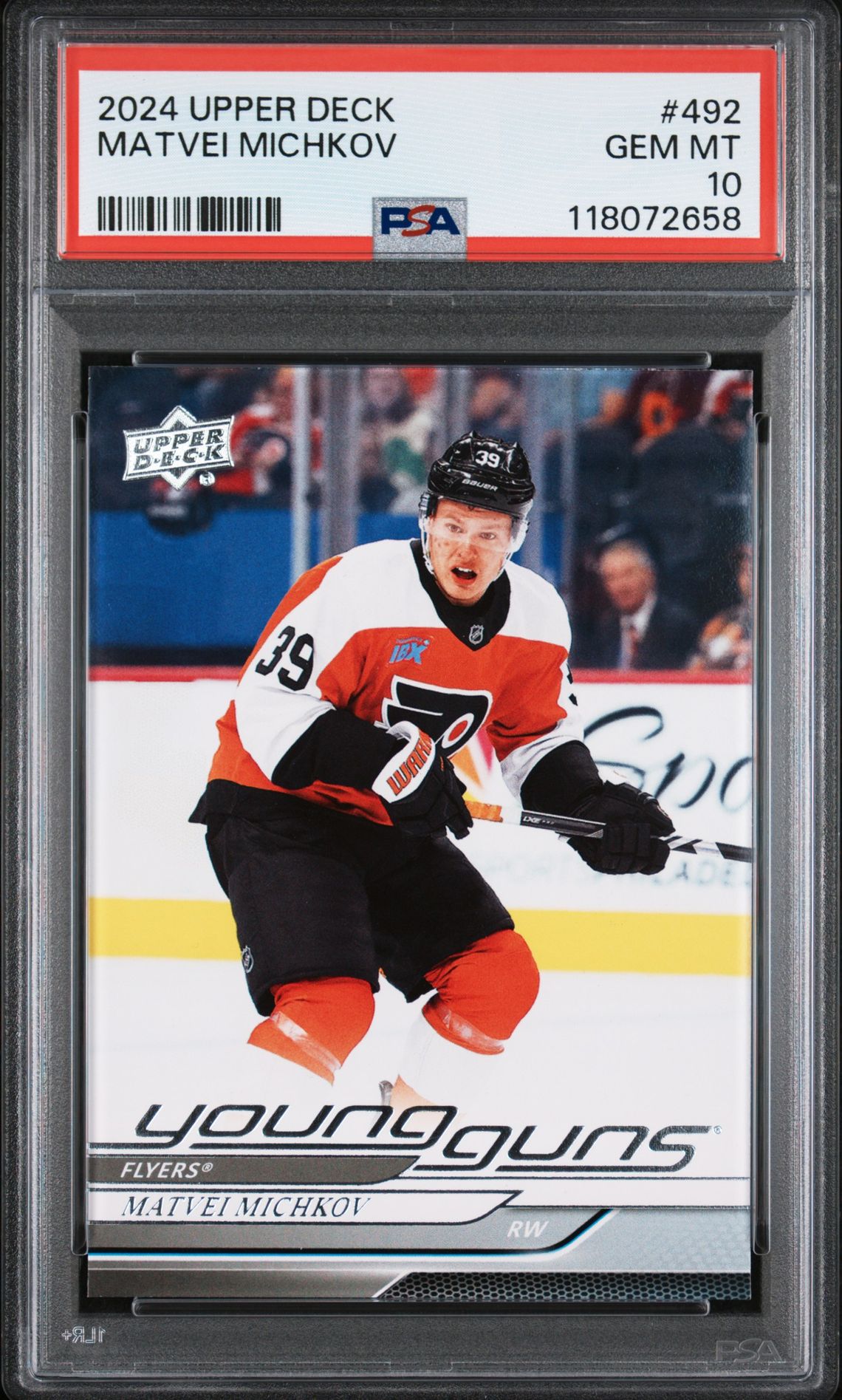 2024 Upper Deck Matvei Michkov #492 Gem Mt 10 front