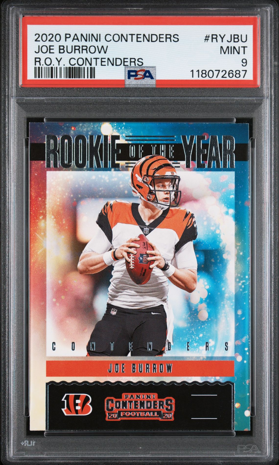 2020 Panini Contenders Rookie Of The Year Contenders Joe Burrow #Ryjbu (R.o.y. Contenders) Mint 9 front