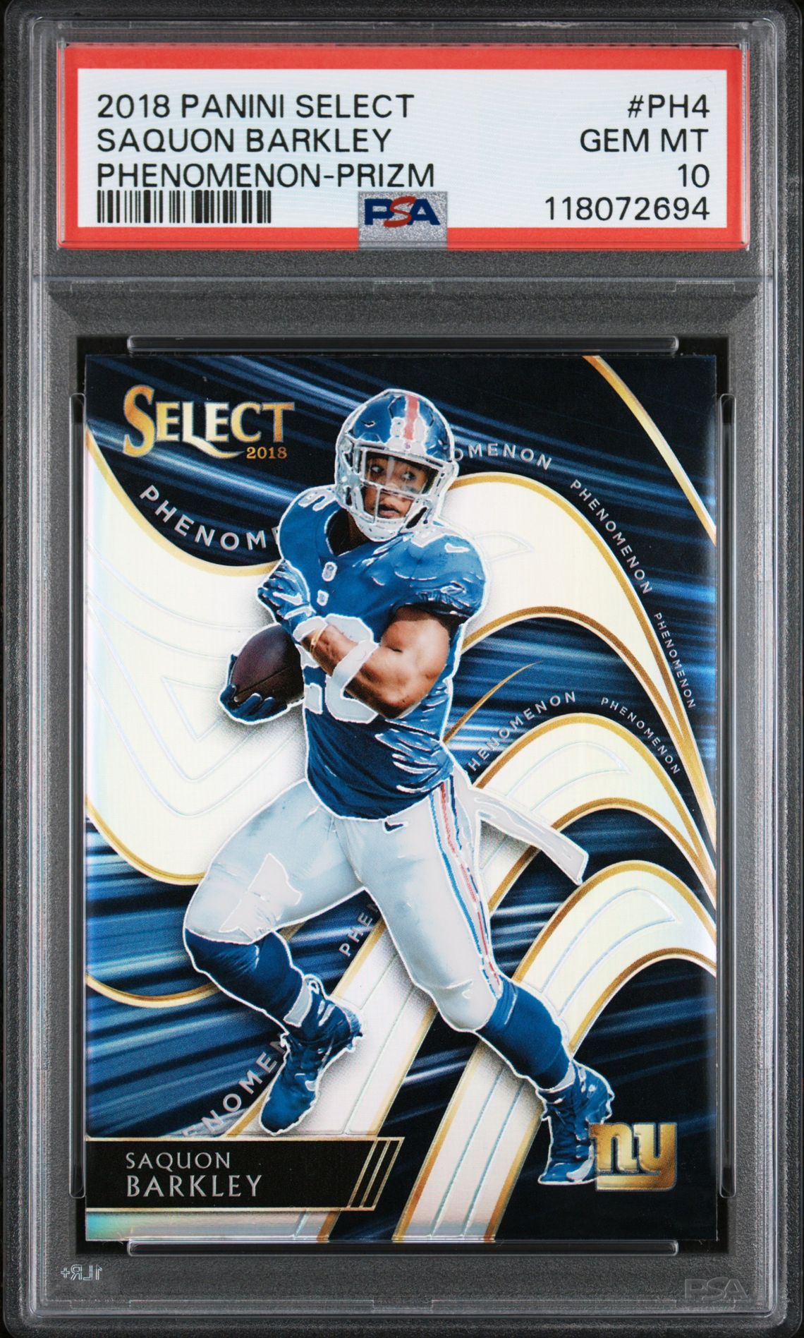 2018 Panini Select Phenomenon Saquon Barkley #Ph4 (Phenomenon-Prizm) Gem Mt 10 front