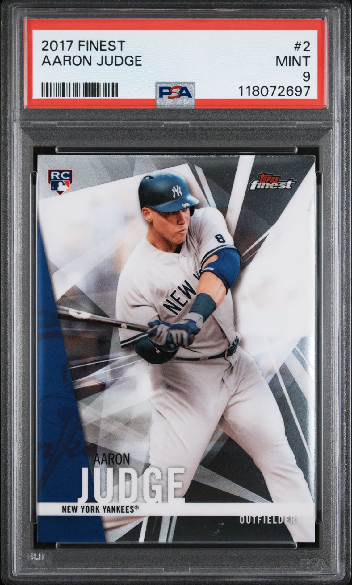 2017 Finest Aaron Judge #2 Mint 9 front