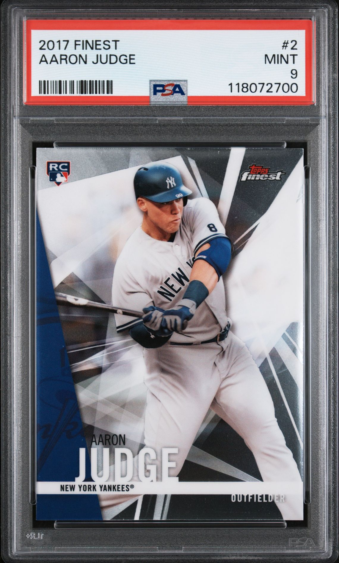 2017 Finest Aaron Judge #2 Mint 9 front