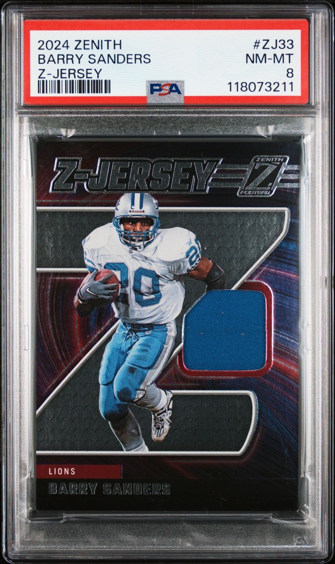 2024 Panini Zenith Z-Jerseys Barry Sanders #Zj33 Nm-Mt 8 front