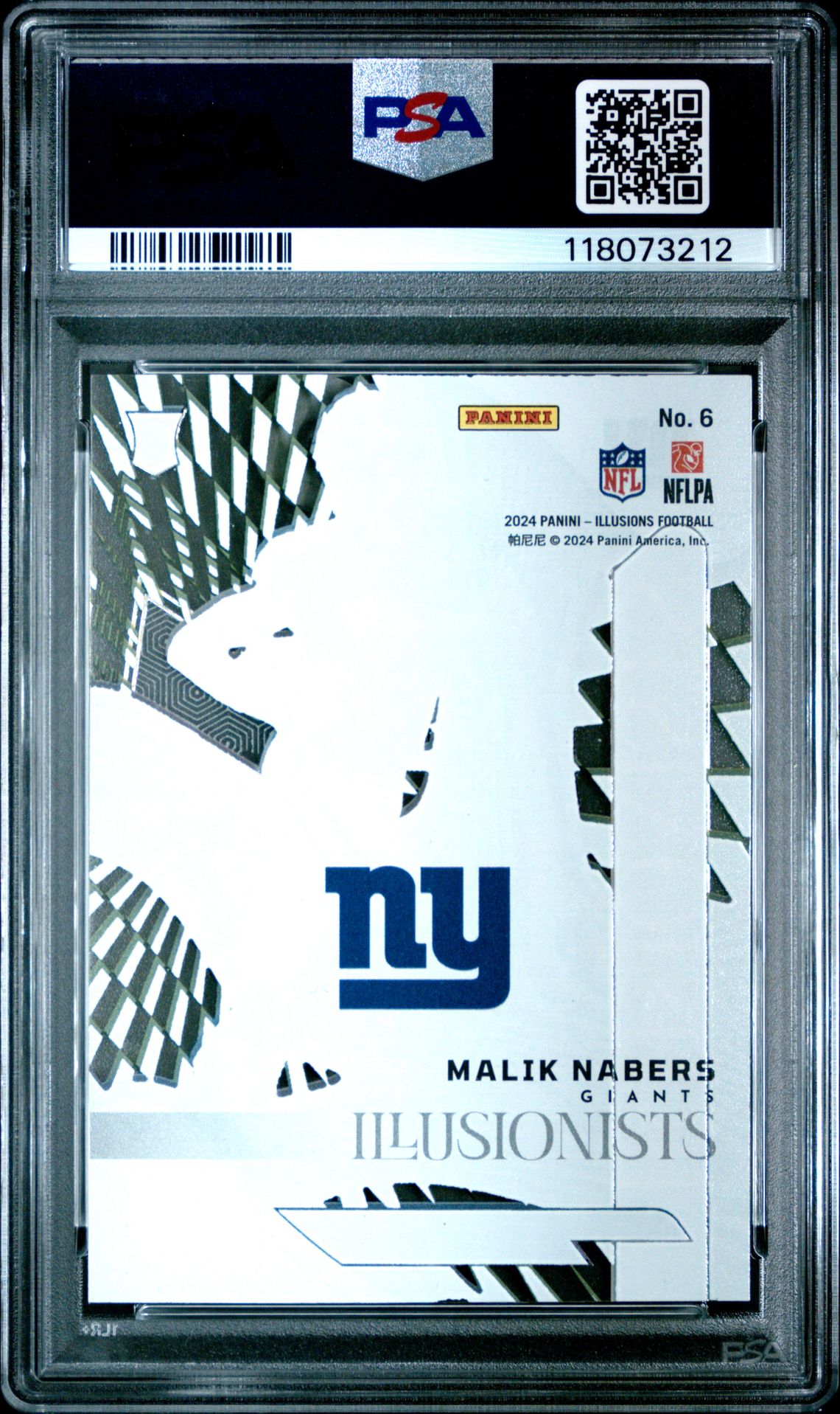 2024 Panini Illusions Illusionists Malik Nabers #6 Gem Mt 10 back