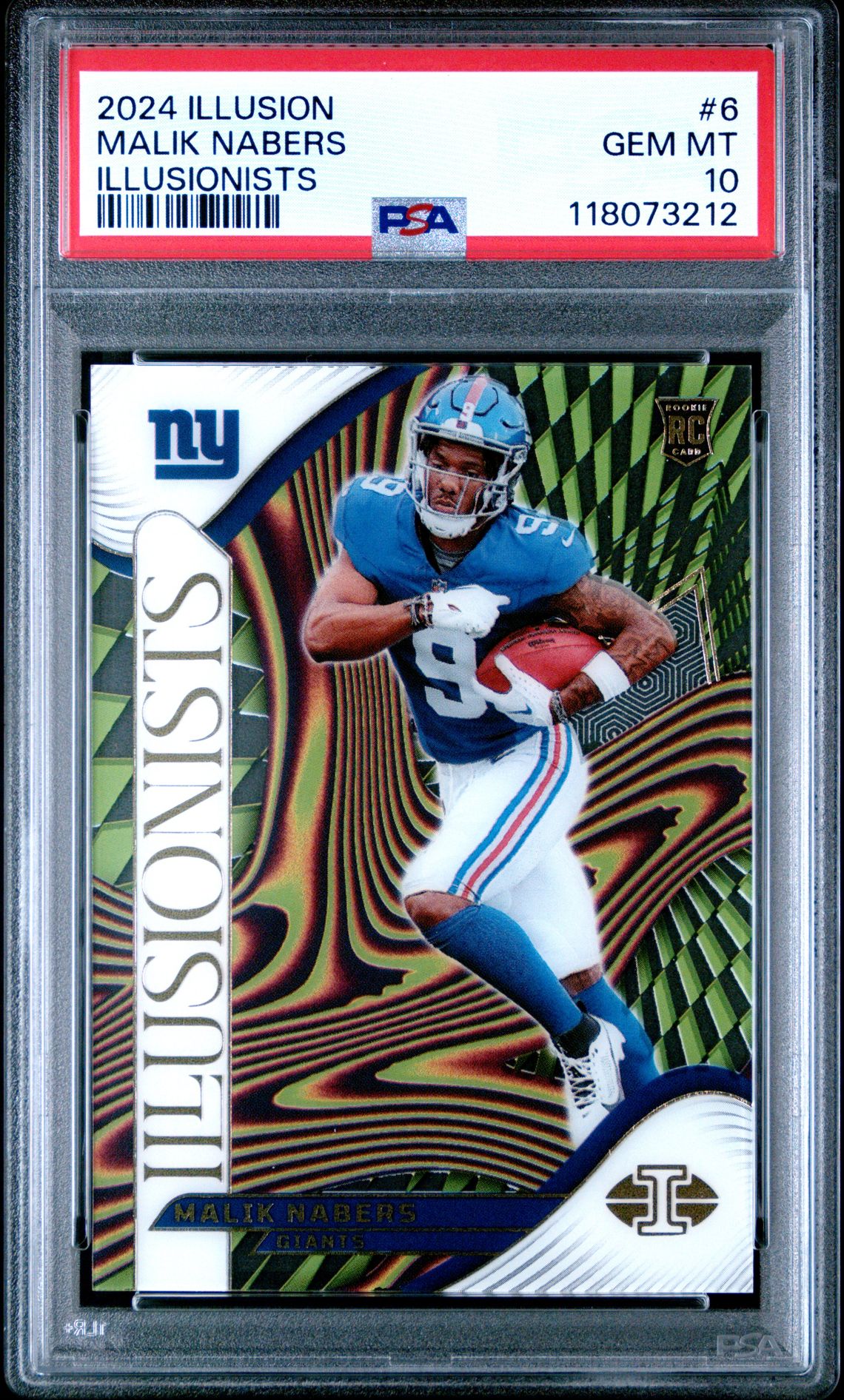 2024 Panini Illusions Illusionists Malik Nabers #6 Gem Mt 10 front