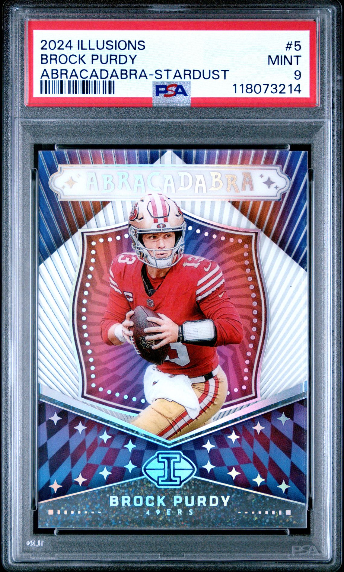 2024 Panini Illusions Abracadabra Brock Purdy #5 (Abracadabra-Stardust) Mint 9 front