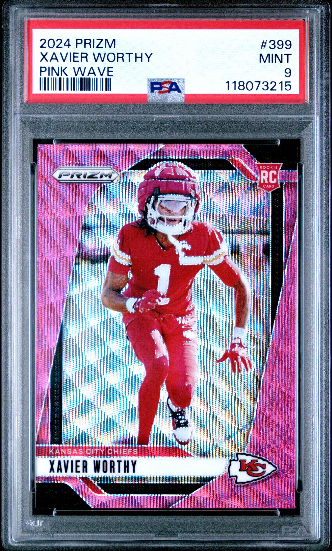 2024 Panini Prizm Xavier Worthy #399 (Pink Wave) Mint 9 front