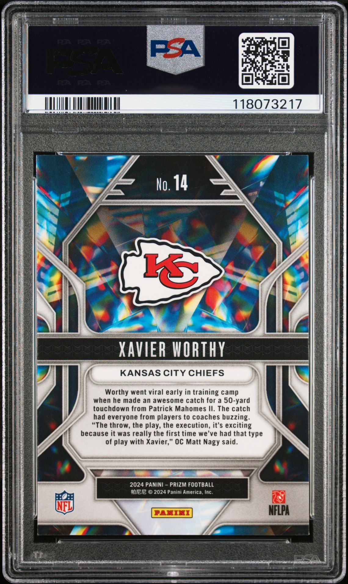 2024 Panini Prizm Prizmatic Xavier Worthy #14 Mint 9 back