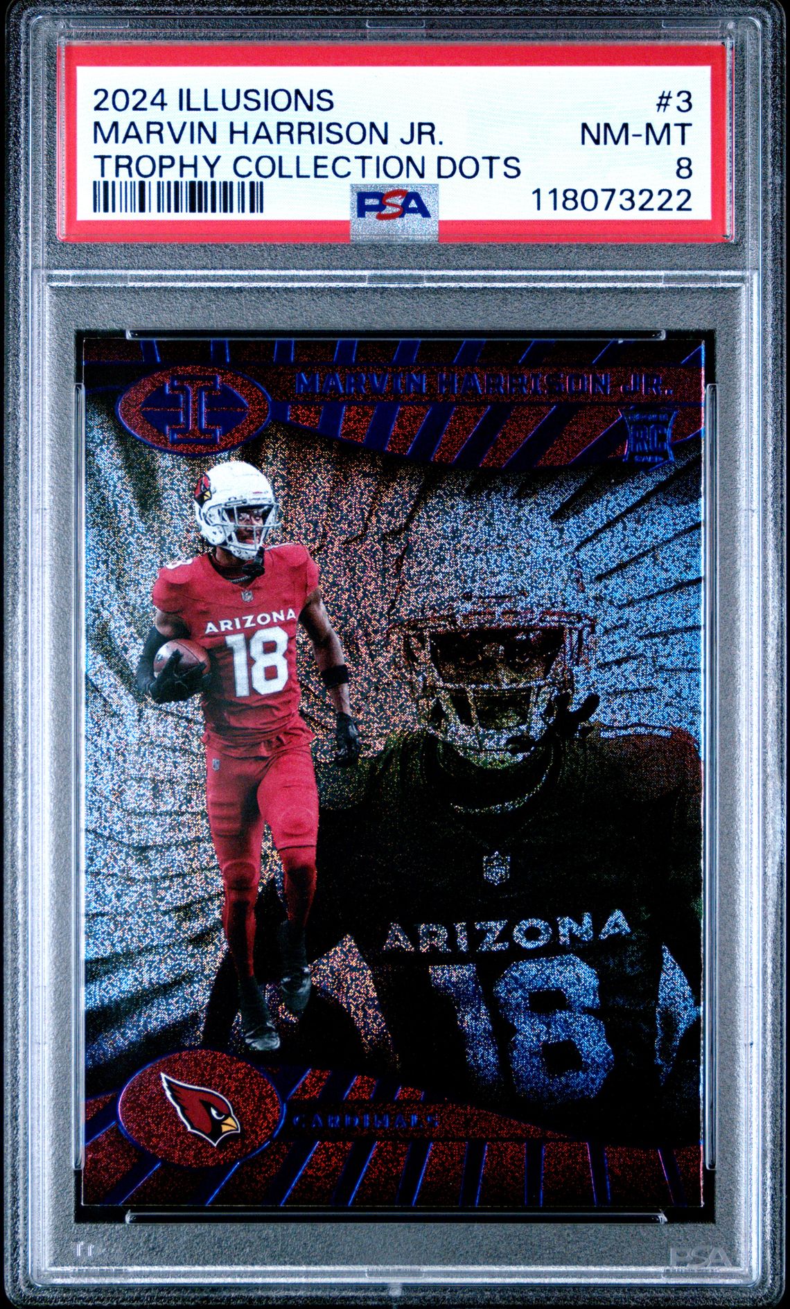 2024 Panini Illusions Marvin Harrison Jr. #3 (Trophy Collection Dots) Nm-Mt 8 front