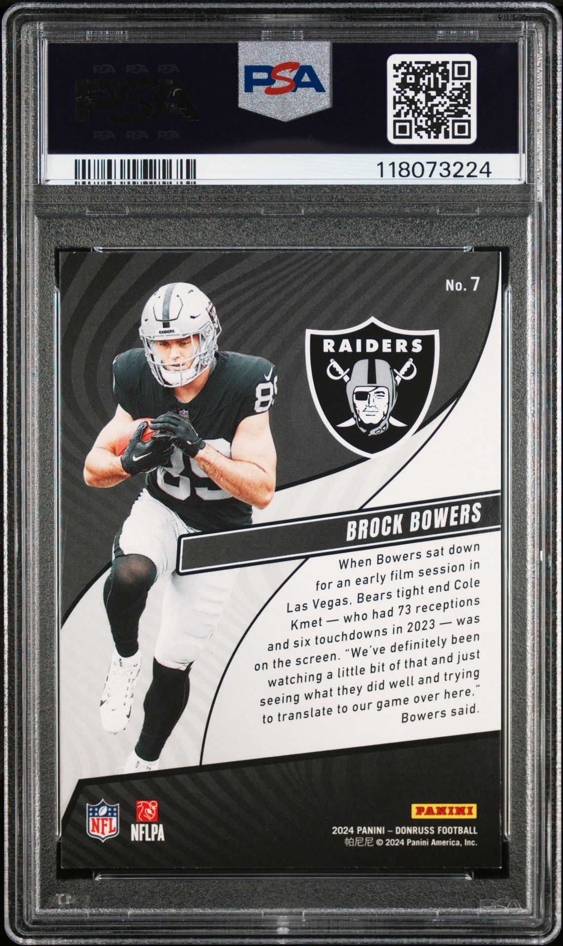 2024 Panini Donruss Rookie Revolution Brock Bowers #7 Nm-Mt 8 back