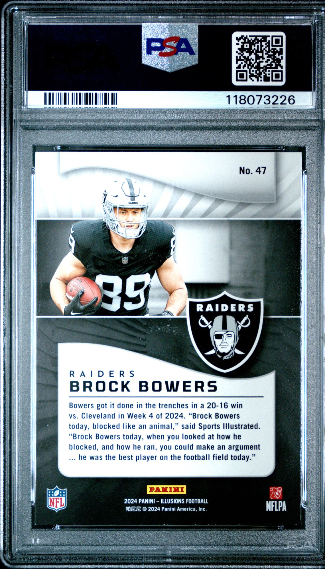 2024 Panini Illusions Brock Bowers #47 (Retail) Gem Mt 10 back