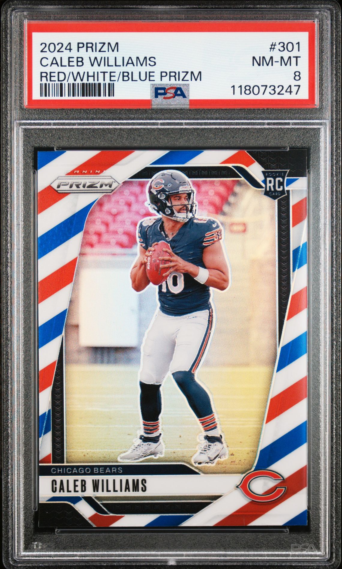 2024 Panini Prizm Caleb Williams #301 (Red/White/Blue Prizm) Nm-Mt 8 front