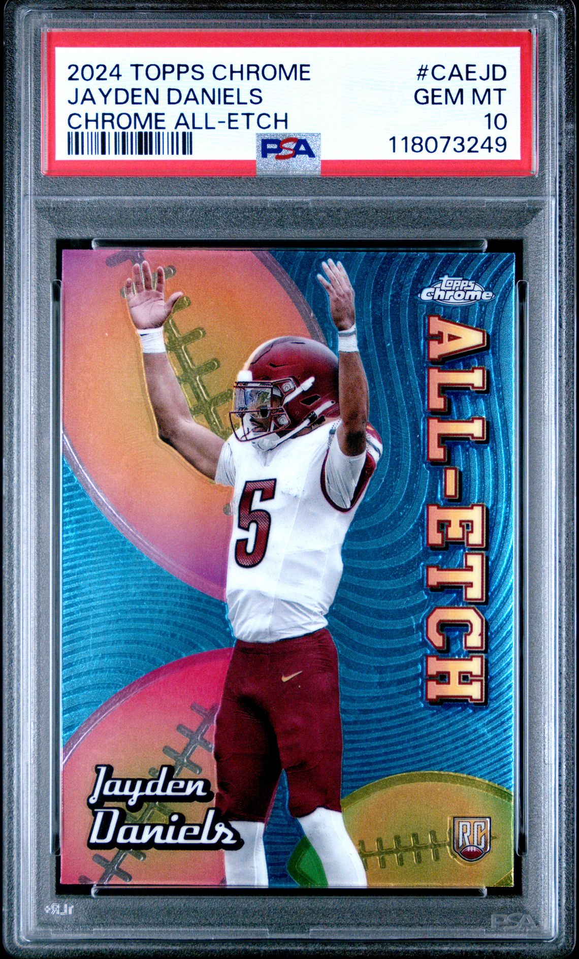 2024 Topps Chrome Chrome All-Etch Jayden Daniels #Caejd (Chrome All-Etch) Gem Mt 10 front