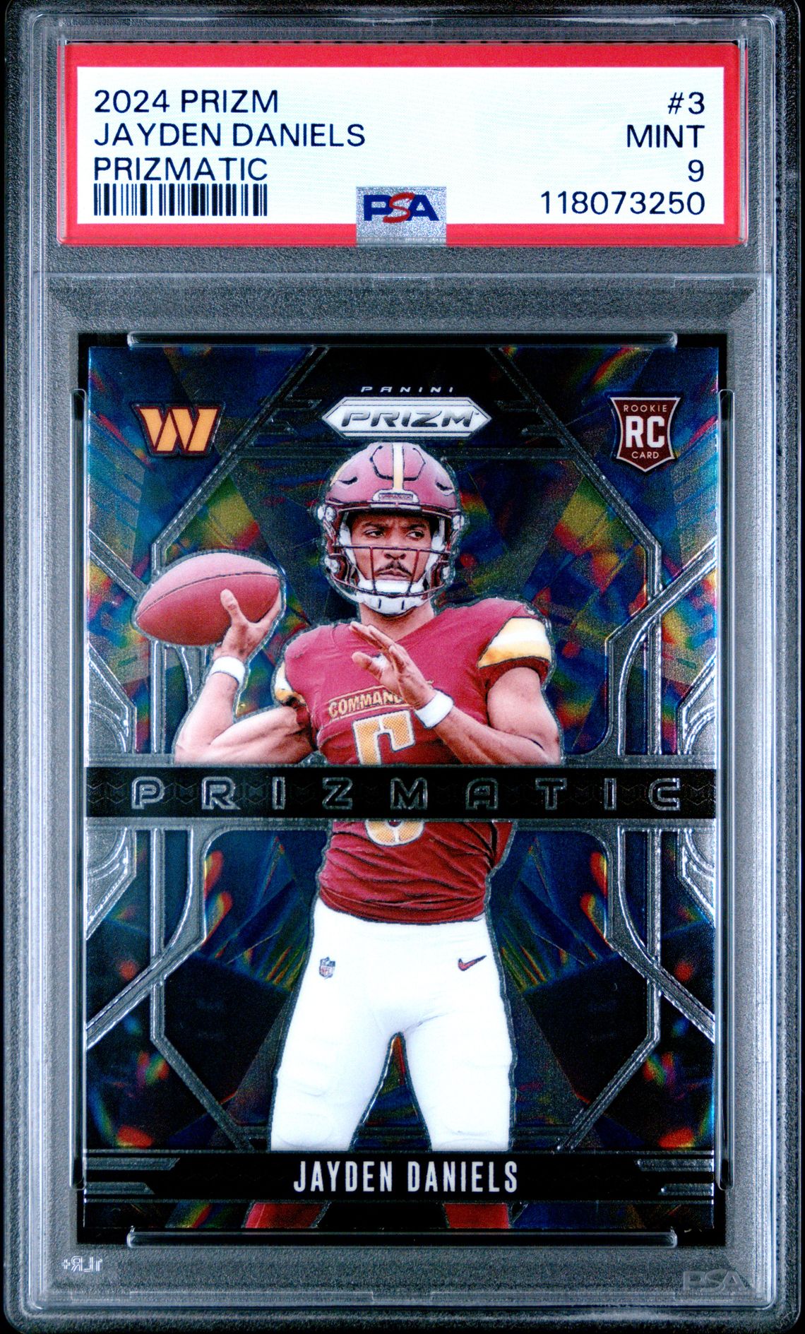 2024 Panini Prizm Prizmatic Jayden Daniels #3 Mint 9 front